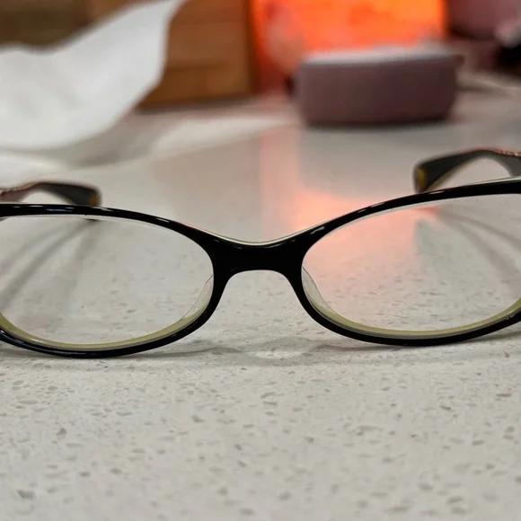 Betsey Johnson Harajuku Flower Eyeglass Frames β Black & Green Cat Eye with case - Picture 10 of 11